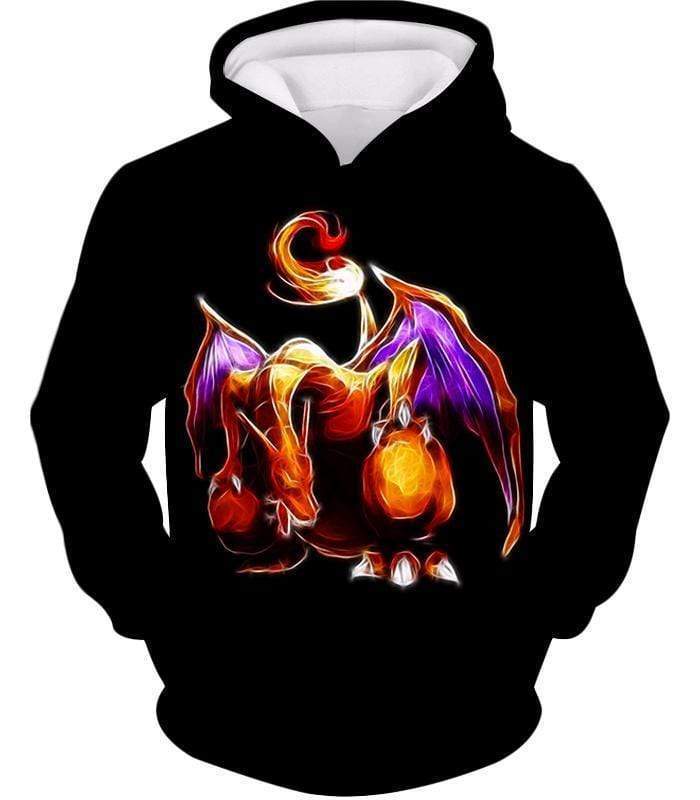 Pokemon Generation One Flying Fire Type Pokemon Charizard Cool Black Hoodie  - Pokemon Hoodie - Hoodie