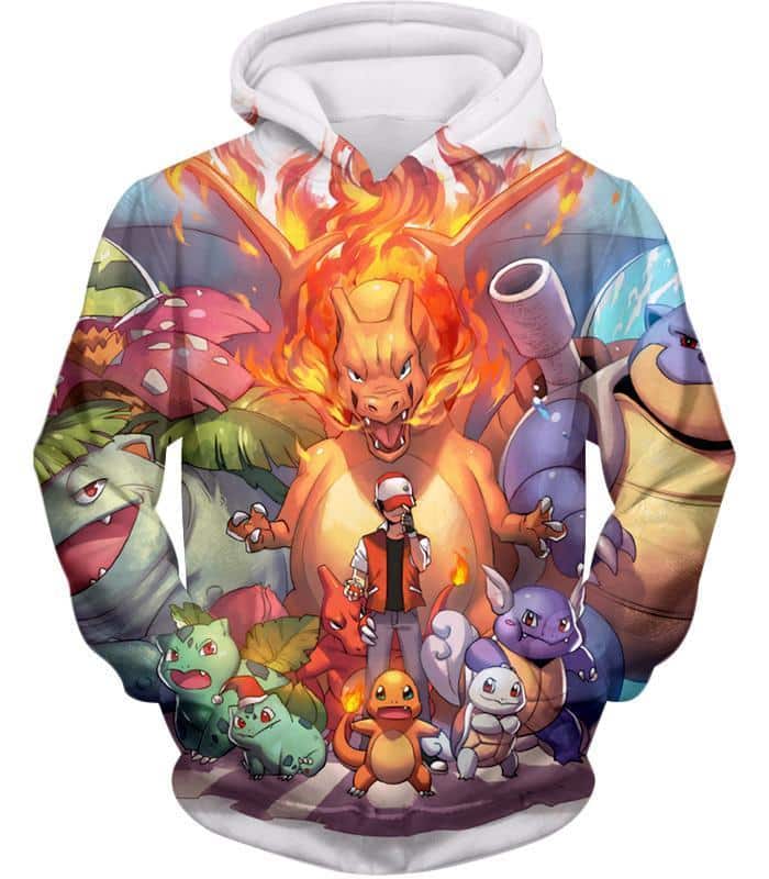 Pokemon Hoodie - Pokemon Ash Ketchum All Cool First Generation Hoodie