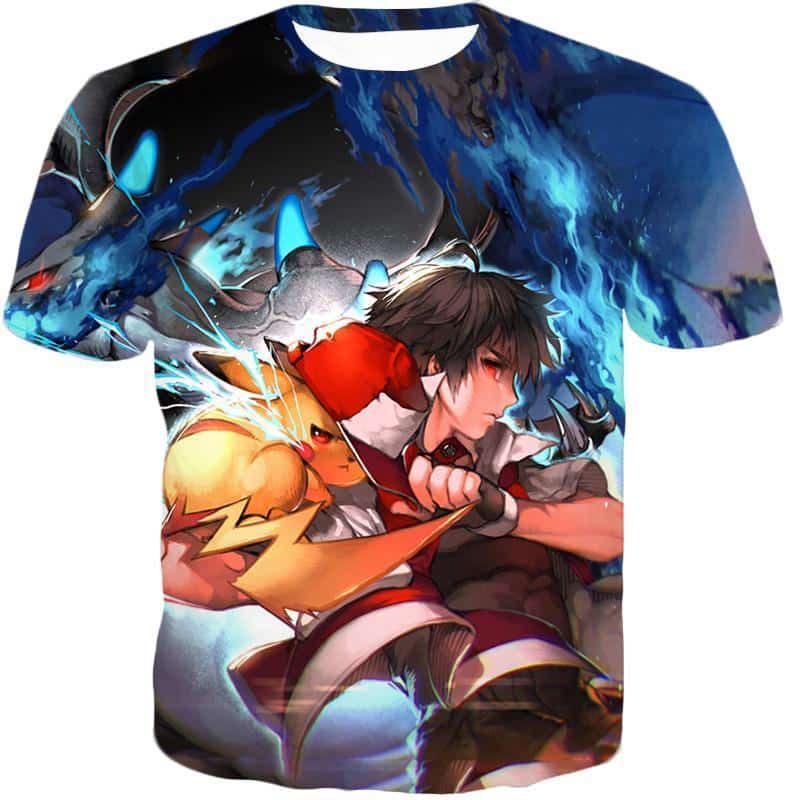 Pokemon Hoodie - Pokemon Very Cool Pokemon Trainer Bond Ash Ketchum And Pikachu HD Printed Hoodie - T-Shirt