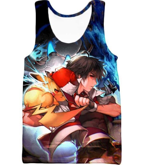 Pokemon Hoodie - Pokemon Very Cool Pokemon Trainer Bond Ash Ketchum And Pikachu HD Printed Hoodie - Tank Top