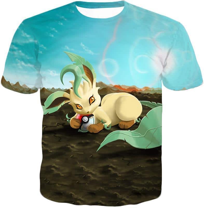 Pokemon Hoodie - Pokemon Very Cute Wolf Grass Type Pokemon Leafeon Cool Hoodie - T-Shirt