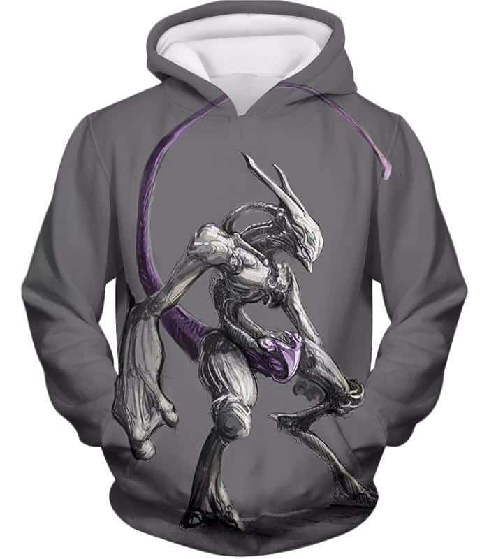 Pokemon Hoodie - Psychic Pokemon Mewto Cool Grey Hoodie - Hoodie