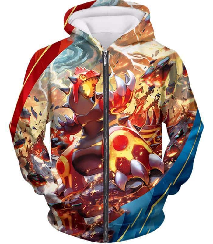 Pokemon Pokemon Legendary Red Blazing Groudon Hoodie | Pokemon Hoodies ...