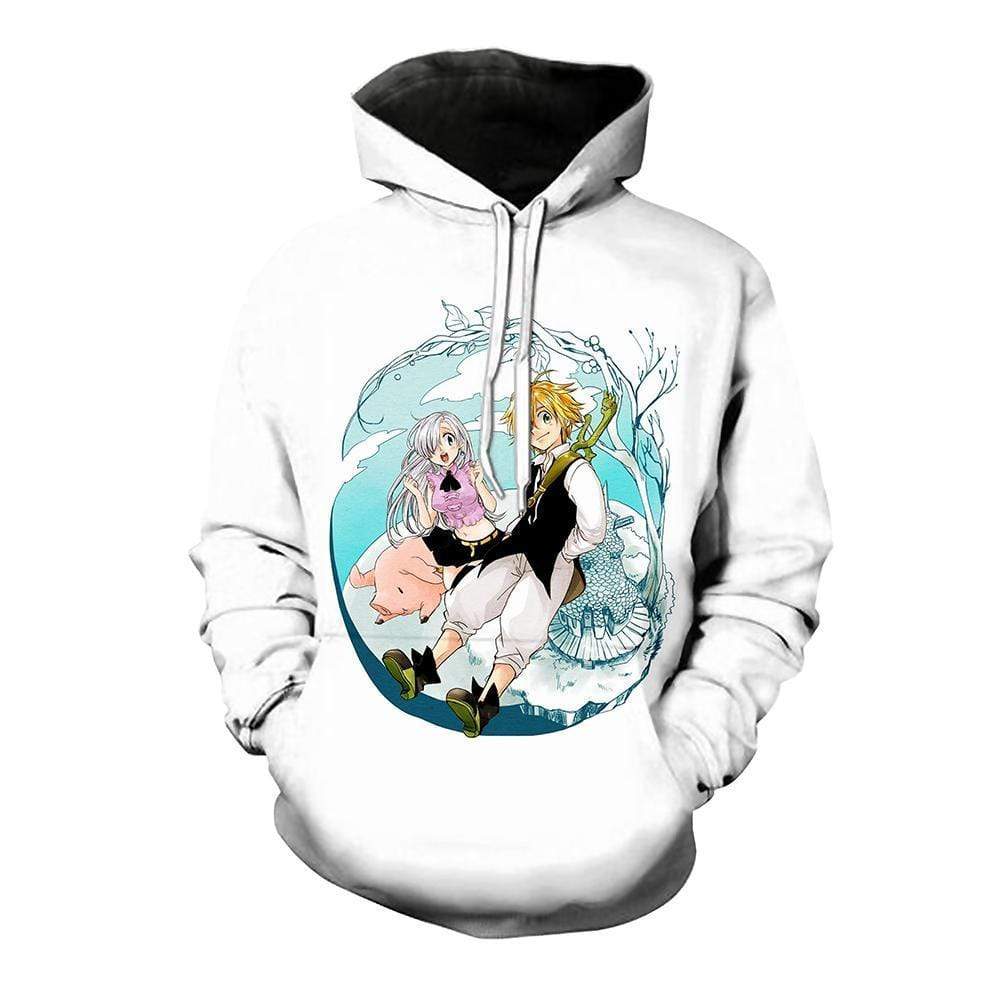 The Seven Deadly Sins Hoodie - Meliodas, Elizabeth And Hawk Hoodies