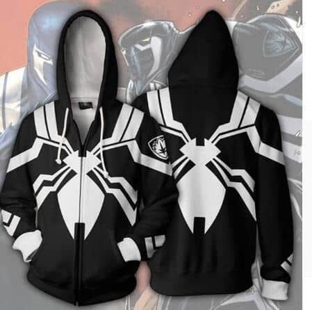 Black SPIDERMAN Superhero Hoodie Jacket