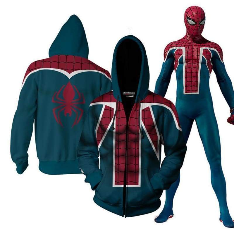 Spiderman Hoodie - Spider Man UK Jacket-Zip Up Hoodie