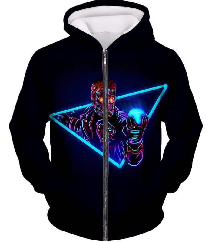 Star Lord Super Black Zip Up Hoodie - Zip Up Hoodie