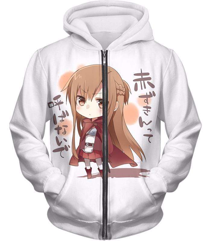 Sword Art Online Asuna Avatar Meme Cool White Zip Up Hoodie  - Sword Art Online Zip Up Hoodie - Zip Up Hoodie