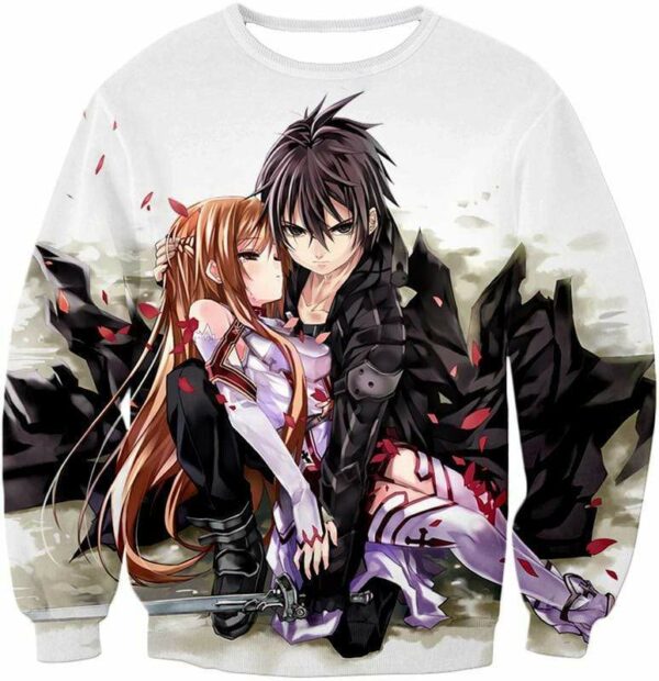 Sword Art Online Favourite Action Heroes Kiriti And Asuna Graphic Zip Up Hoodie - Sword Art OnlineHoodie - Sweatshirt