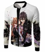 Sword Art Online Favourite Action Heroes Kiriti And Asuna Graphic Zip Up Hoodie - Sword Art OnlineHoodie - Jacket