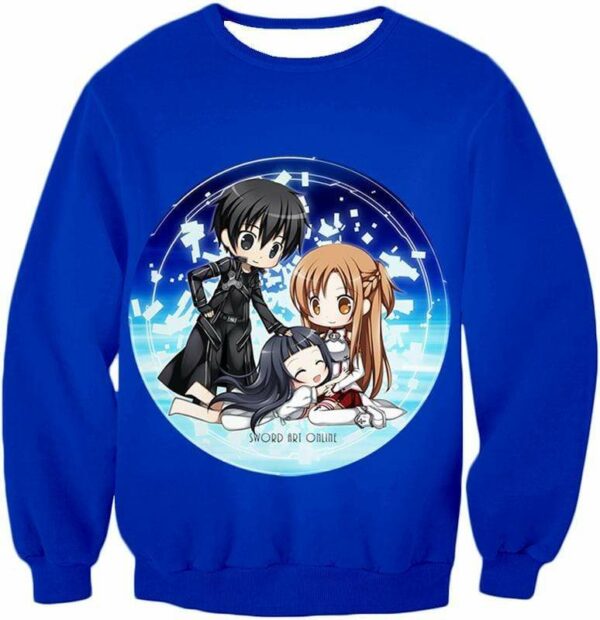 Sword Art Online Sword Art Online Anime Promo Blue Zip Up Hoodie - Sword Art Online Zip Up Hoodie - Sweatshirt