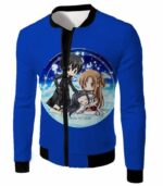 Sword Art Online Sword Art Online Anime Promo Blue Zip Up Hoodie - Sword Art Online Zip Up Hoodie - Jacket
