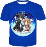 Sword Art Online Sword Art Online Anime Promo Blue Zip Up Hoodie - Sword Art Online Zip Up Hoodie - T-Shirt