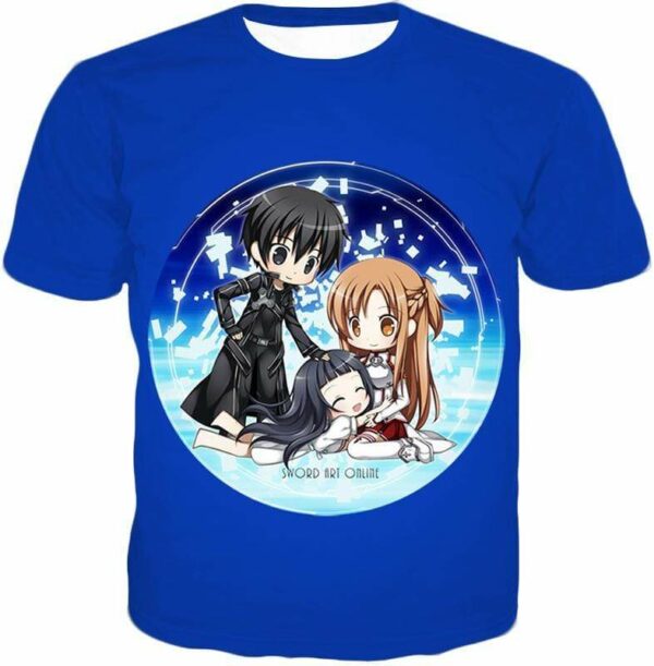 Sword Art Online Sword Art Online Anime Promo Blue Zip Up Hoodie - Sword Art Online Zip Up Hoodie - T-Shirt