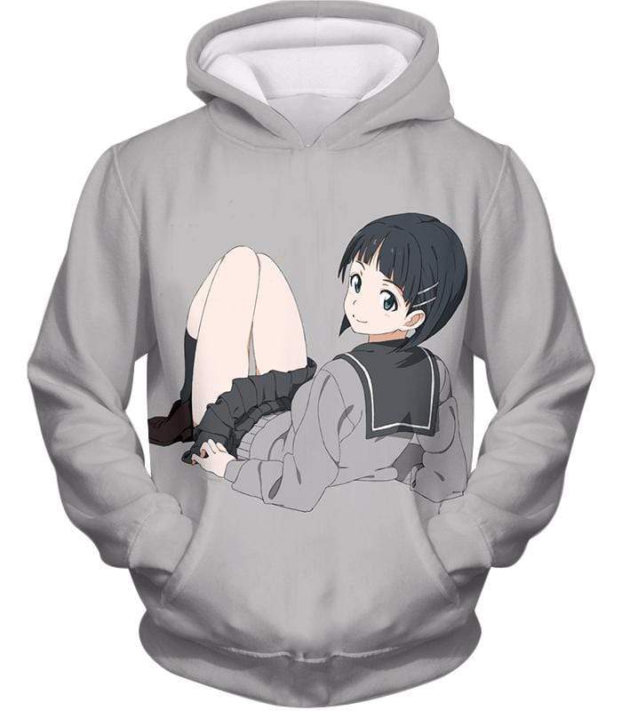 Sword Art Online Very Kirito Real Cousin Kirigaya Suguha Grey Anime Hoodie  - Sword Art Online Hoodie - Hoodie