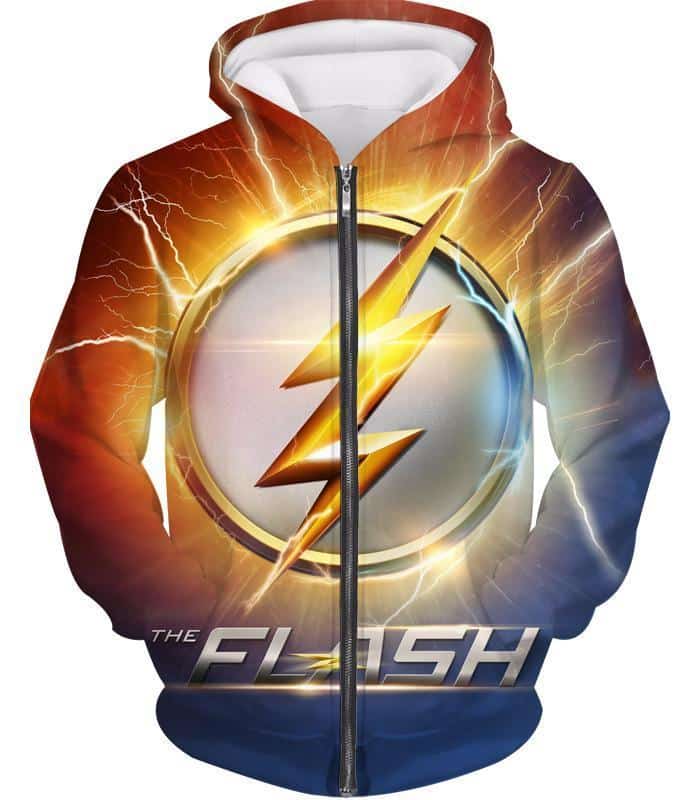 DC Comics The Flash Symbol Zip Up Hoodie - Superhero 3D Zip Up Hoodies And Clothing Hoodie - Zip Up Hoodie