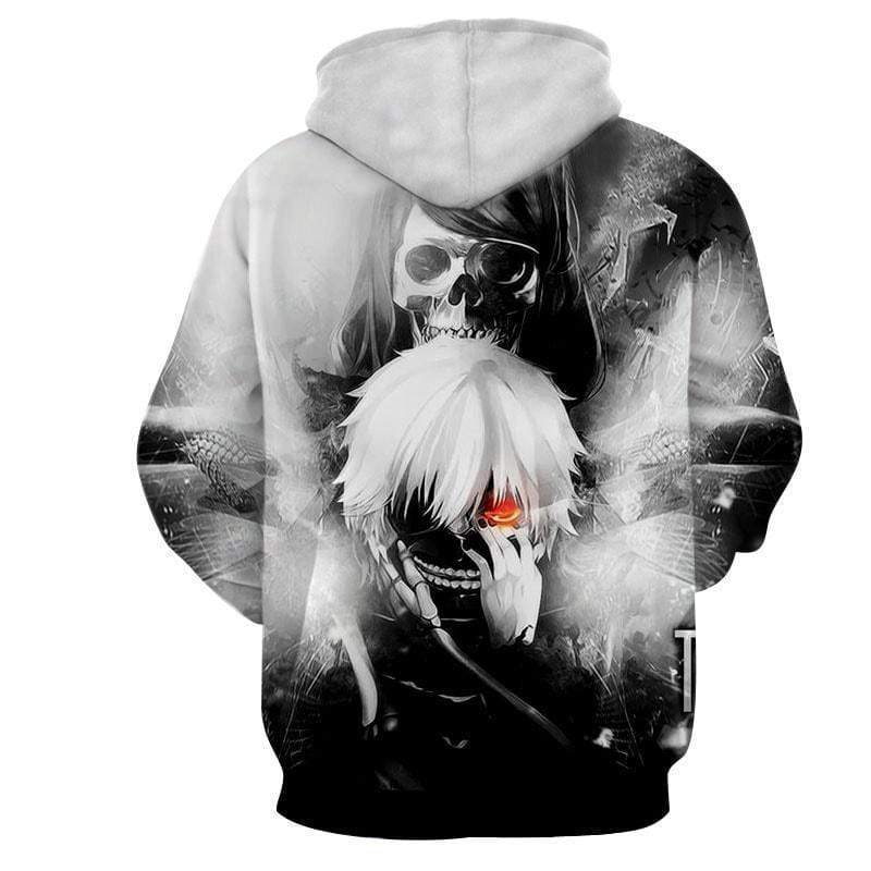 The One Eyed Black Reaperand Ken Kaneki Hoodie - Tokyo Ghoul Graphic Hoodie