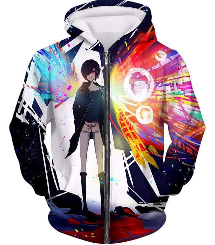 Tokyo Ghoul Anime Ghoul Touka Kirishima Promo Zip Up Hoodie - Zip Up Hoodie