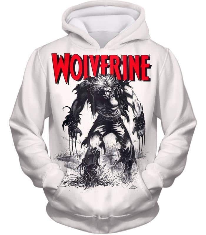 Animated Wolverine Promo Cool White Hoodie