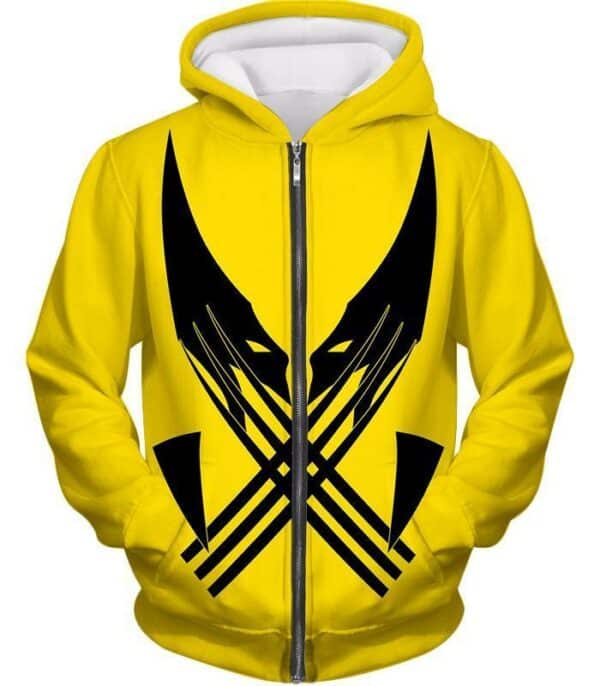 Best Mutant Hero Wolverine Promo Yellow Zip Up Hoodie