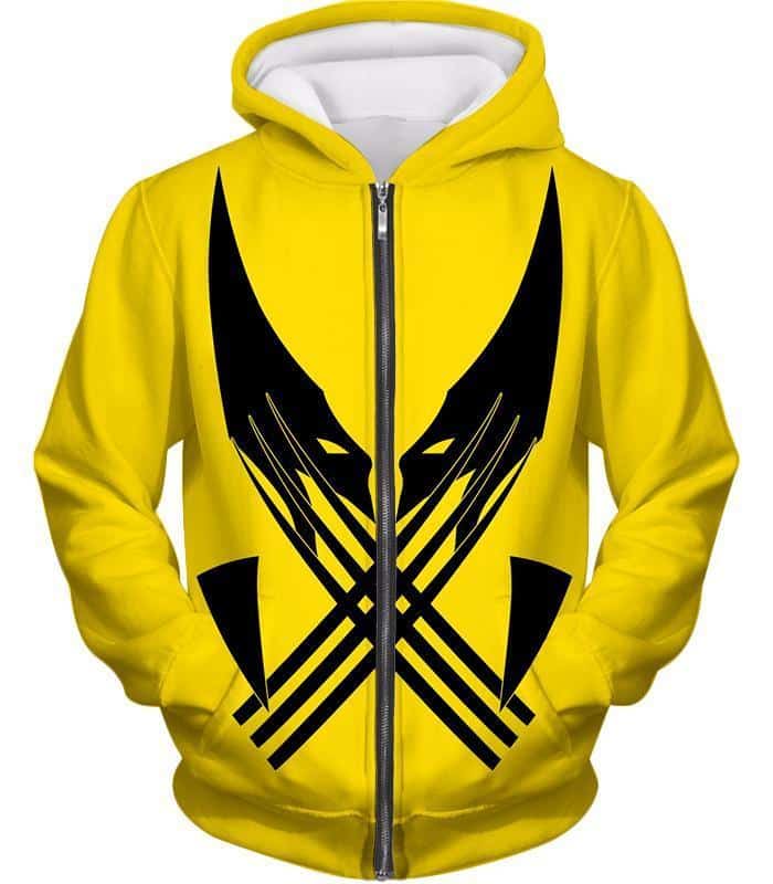 Best Mutant Hero Wolverine Promo Yellow Zip Up Hoodie