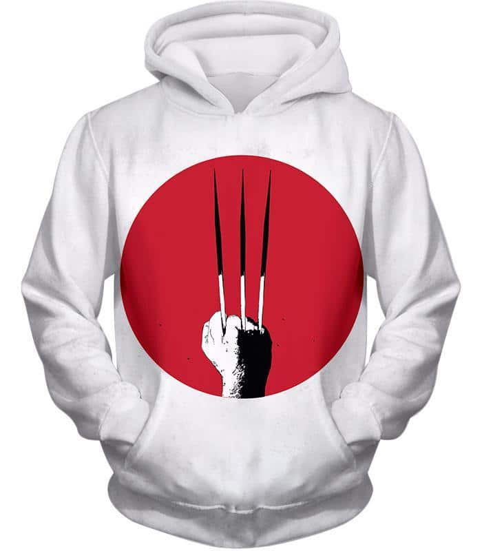 Cool Promo Wolverine Claws White Hoodie