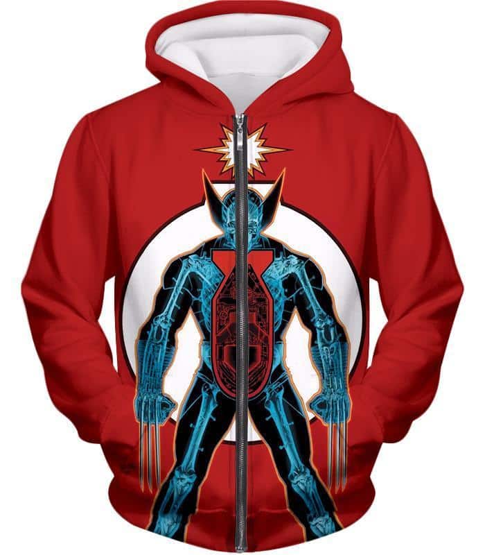 Super Wolverine Weapon X Project Red Zip Up Hoodie