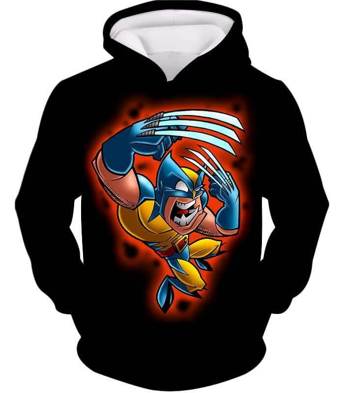 Wolverine Funny Animation Black Hoodie - Hoodie