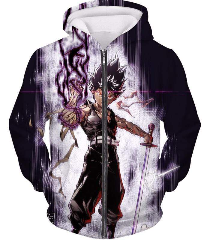 Yu Yu Hakusho Hiei Dragon Of The Darkness Flame Zip Up Hoodie - Yu Yu Hakusho 3D Zip Up Hoodies And Clothing Hoodie - Zip Up Hoodie